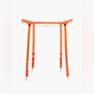 Savage X Fenty Perfect Poppies orange garter belt - XSmall